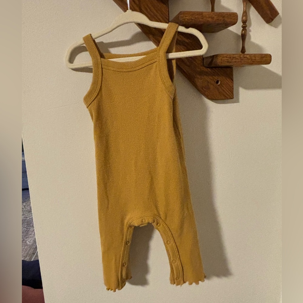 Mustard colored baby romper